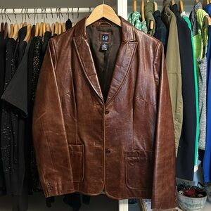 Gap early 2000s leather blazer